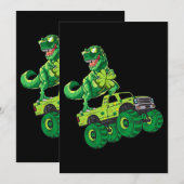 Invitation Jour de la Saint Patrick Dinosaur Monster Shamrock (Devant / Derrière)