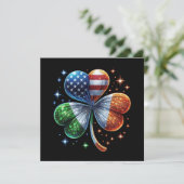 Invitation Jour de la Saint Patrick du drapeau irlandais amér (Debout devant)