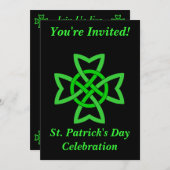 Invitation Jour de la Saint Patrick Irlande Célébration Celt  (Devant / Derrière)