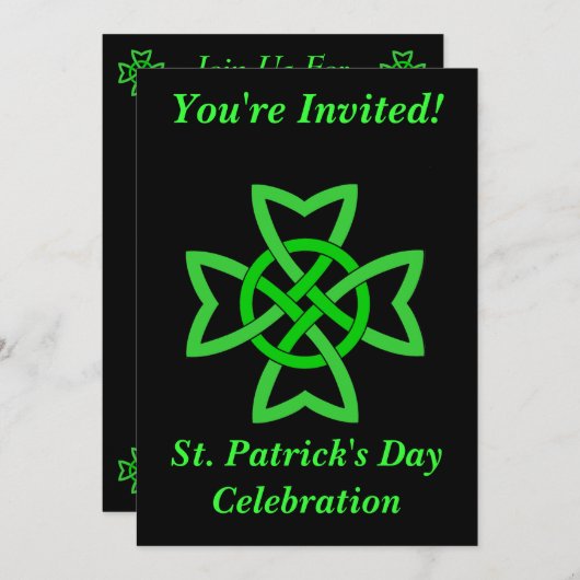 Invitation Jour de la Saint Patrick Irlande Célébration Celt  (Devant / Derrière)