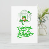 Invitation Jour de la Saint Patrick leprechaun boire seul (Debout devant)