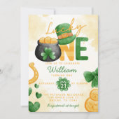 Invitation Jour de la Saint Patrick Lucky ONE 1er anniversair (Devant)