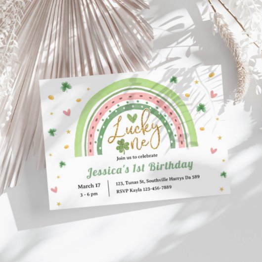Invitation Jour de la Saint Patrick Rainbow Lucky One Premier