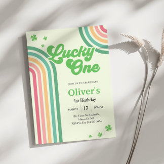 Invitation Jour de la Saint Patrick Rainbow Lucky One Premier