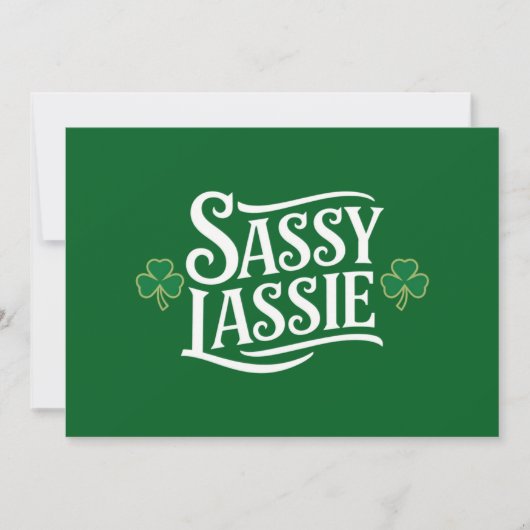 Invitation Jour de la Saint Patrick Sassy Lassie Funny Irish (Devant)
