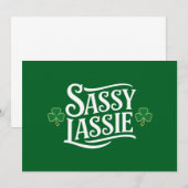 Invitation Jour de la Saint Patrick Sassy Lassie Funny Irish (Devant / Derrière)