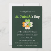 Invitation Jour de la Saint Patrick Shamrock du drapeau vert (Devant)