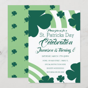 Invitation Jour de la Saint-Patrick Shamrock Vert Célébration