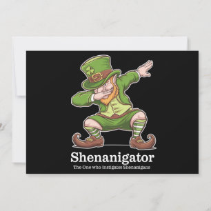Invitation Jour de la Saint Patrick Shenanigator Dabbing Lepr
