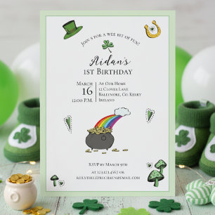 Invitation Jour de la Saint Patrick Vert arc-en-ciel 1er anni