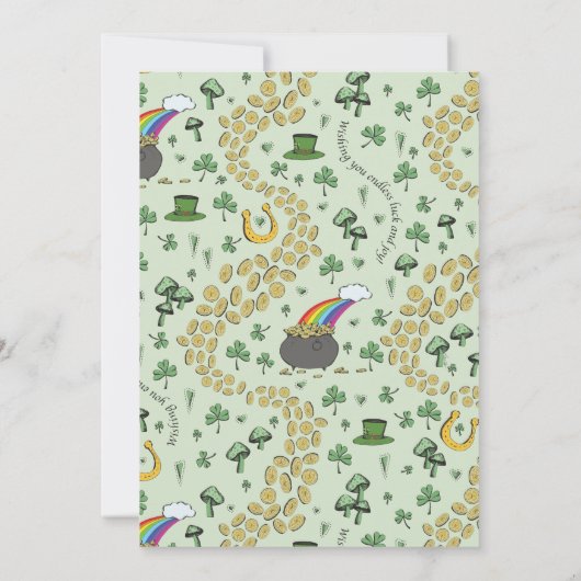 Invitation Jour de la Saint Patrick Vert arc-en-ciel 1er anni (Dos)