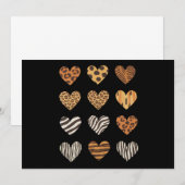 Invitation Jour de la Saint-Valentin Cœur Léopard Mignon (Devant / Derrière)