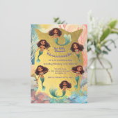 Invitation Jour de la Sirène d'or sous la mer (Debout devant)