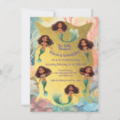 Invitation Jour de la Sirène d'or sous la mer (Devant)