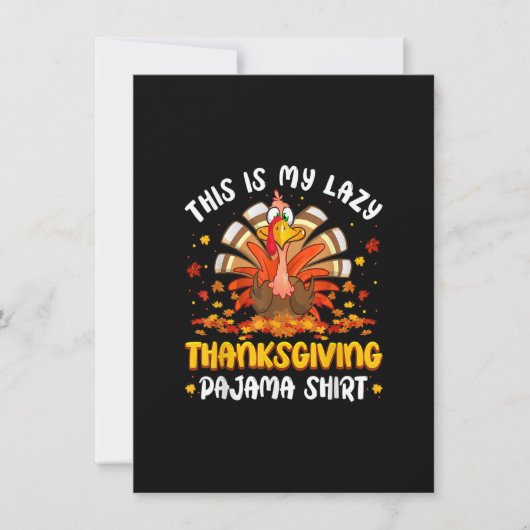 Invitation Jour de la Turquie C'est mon pyjama d'action de gr (Devant)