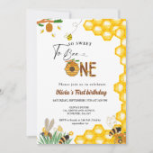 Invitation Jour de l'abeille abeille jaune premier anniversai (Devant)