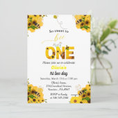 Invitation Jour de l'abeille, premier anniversaire thème abei (Debout devant)