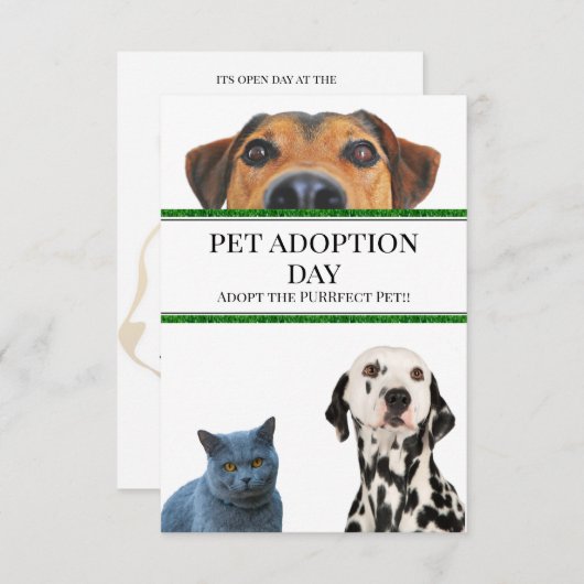 Invitation Jour de l'adoption des animaux (Devant / Derrière)
