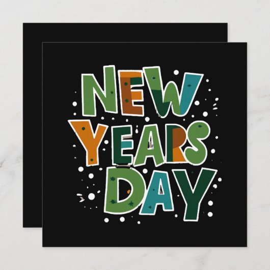 Invitation Jour de l'an (Devant / Derrière)