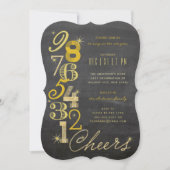 Invitation Jour de l'an, compte à rebours Chalkboard Fête (Devant)