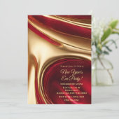 Invitation Jour de l'an de la fête de la Réveillon-Elegant Ru (Debout devant)