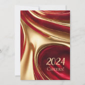 Invitation Jour de l'an de la fête de la Réveillon-Elegant Ru (Dos)