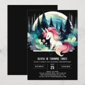 Invitation Jour de l'anniversaire de Forest Sweet Horse (Devant / Derrière)