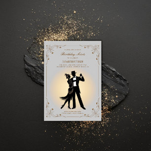 Invitation Jour de l'anniversaire de Gatsby Roaring 1920
