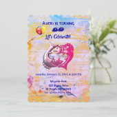 Invitation Jour de l'anniversaire de la pêche (19 février - 2 (Debout devant)