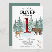 Invitation Jour de l'anniversaire de la première bison de bûc (Devant / Derrière)