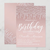 Invitation Jour de l'anniversaire des lumières diamant à pend (Devant / Derrière)