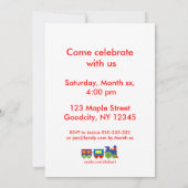 Invitation Jour de l'anniversaire du train Toy (Dos)