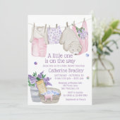 Invitation Jour de lavage de l'ours mûr Baby shower aquarelle (Debout devant)