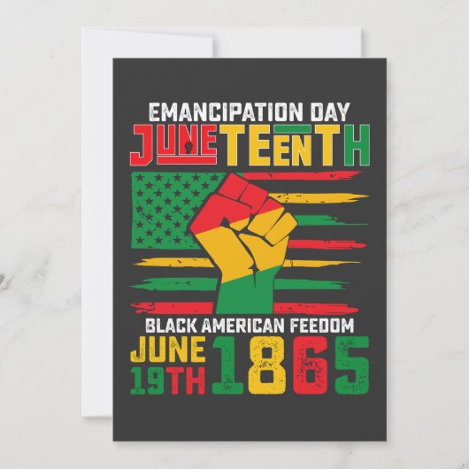 Invitation Jour de l'Émancipation du 11 juin Liberté noire-am (Devant)