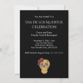 Invitation Jour de l'Halloween du crâne de sucre mort (Dos)