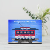 Invitation Jour de l'indépendance 4 juillet fête barbecue feu (Debout devant)