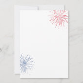 Invitation Jour de l'indépendance 4 juillet Rouge Bleu Bleu (Dos)