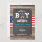 Invitation Jour de l'Indépendance, bébé, douche, (Devant)