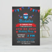 Invitation Jour de l'Indépendance Chalkboard Anniversaire Inv (Debout devant)