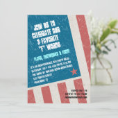 Invitation Jour de l'Indépendance de Grunge Tillée (Debout devant)