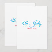 Invitation jour de l'indépendance du 4 juillet ajouter un nom (Devant / Derrière)