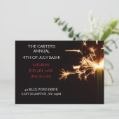 Invitation Jour de l'Indépendance du 4 juillet bleu Sparkler (Debout devant)