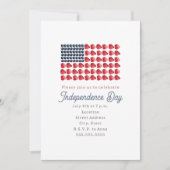 Invitation Jour de l'Indépendance du 4 juillet Gâteau (Devant)