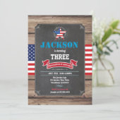 Invitation Jour de l'Indépendance Enfant de 3e anniversaire ( (Debout devant)