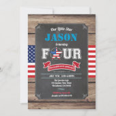 Invitation Jour de l'Indépendance garçon 4e anniversaire quat (Devant)