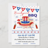 Invitation Jour de l'Indépendance Jardin de vacances Barbecue (Devant)