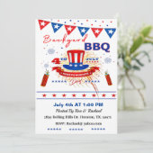 Invitation Jour de l'Indépendance Jardin de vacances Barbecue (Debout devant)