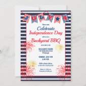 Invitation Jour de l'Indépendance Juillet 4 Bunting Jardin BB (Devant)
