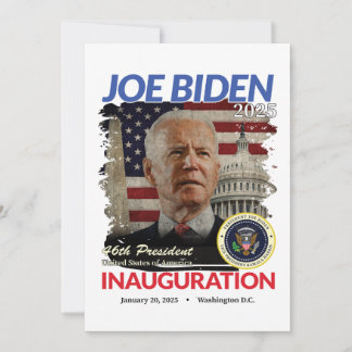 Invitation Jour de l'investiture 2025 Joe Biden Viewing Party