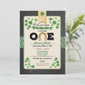 Invitation Jour de l'Saint Patrick 1er anniversaire Invitatio (Debout devant)